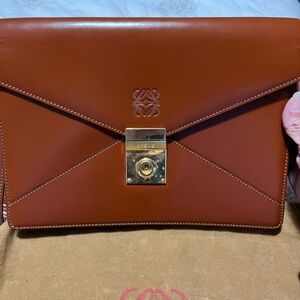 Authentic loewe hand clutch burnt orange